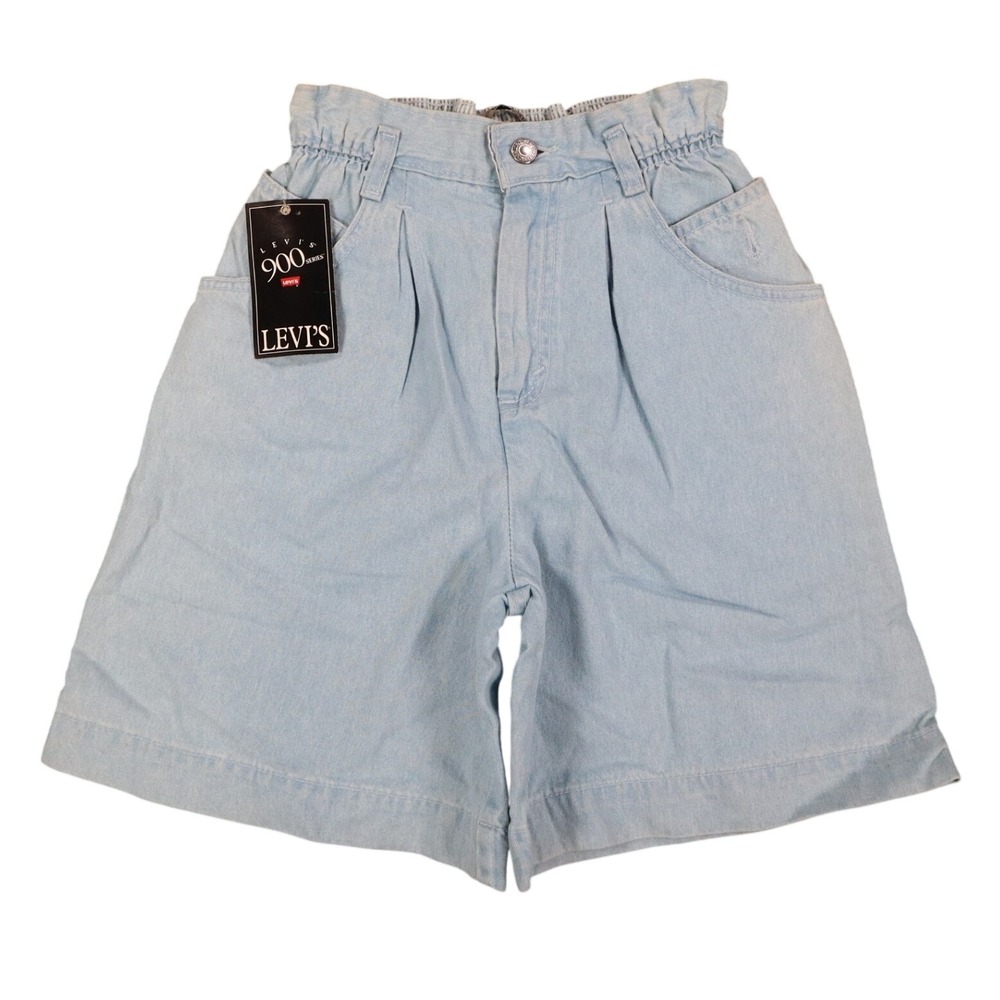 Levi's 917 Shorts Womens 12 Vintage 90s Light Wash Denim Made in USA Deadstock